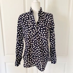 J. Crew Voile Popover Polka Dot Shirt XXS